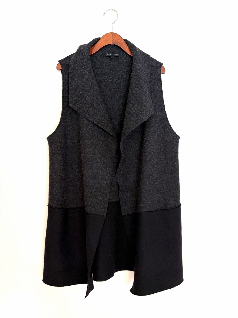 Eileen Fisher wool color blocked vest size M